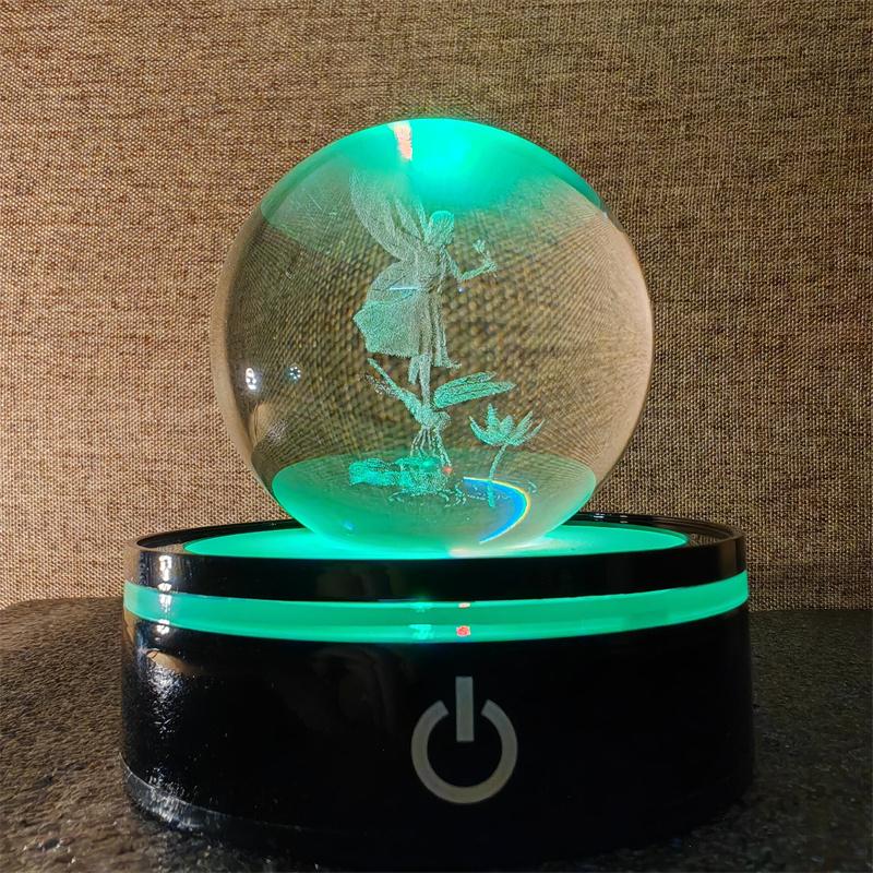 Solar System 3d kristallkula Kristallklot Laser snidad kristallkula med kulstativ Dekorativa planetsfärer Galaxy Födelsedagspresentprydnader