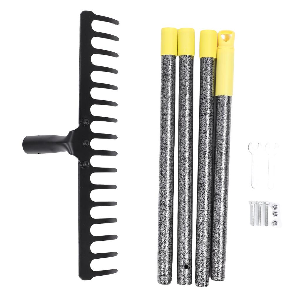 17 Tines Garden Rake 5.4ft Length Heavy Duty Metal Yard Thatching Bow Rake for Loosening Leveling Soil Leaves Grass