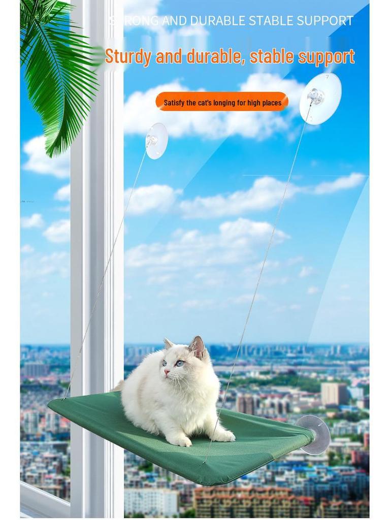 Removable, Washable Cat Hammock with Suction Cups - Perfect for All Seasons