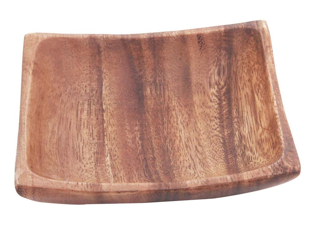 Fuji Boeki Acacia Dishware, 11cm Wide Square Trays/Plates, Set of 6, Product Number 23882