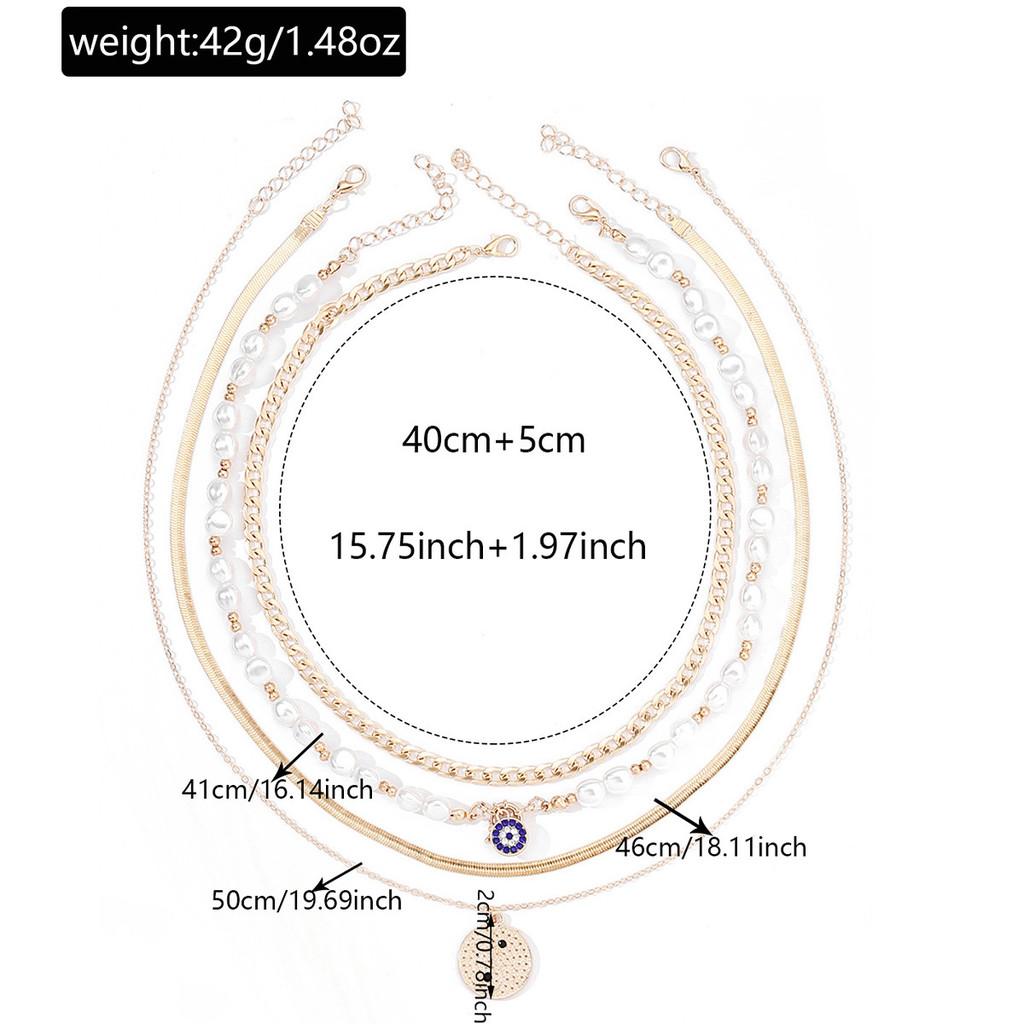 Demon Eye Multilayer Necklace With Zinc Alloy Geometric Pendant For Women