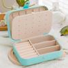 PU Leather Jewelry Box with Dedicated Ring Rolls, Perforated Earring Panel, and Interior Hooks for Organized Storage