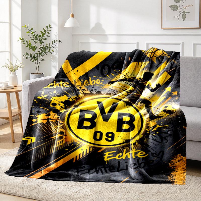 Borussia DortmundBVB Pattern Blanket for Home Decoration, Bed, Sofa, Car Travel, Camping, Suitable for All Seasons, Birthday Christmas Gift