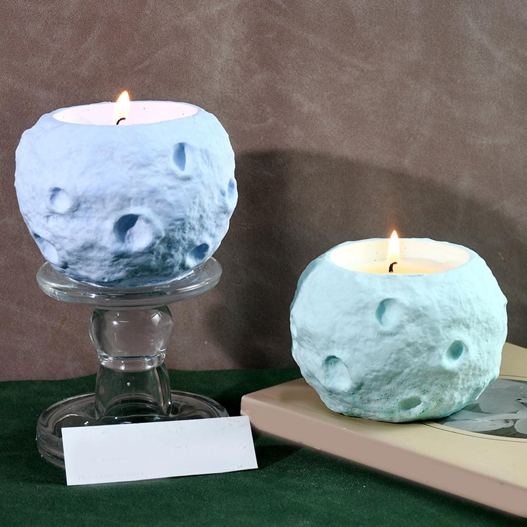 Moon Shape Candle Holder Mold High Temperatures Resistant Candlestick Moulds Silicone Home Decorations Making Molds