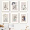 Funny Bear Rabbit Baby Book Balloon Nursery Poster Cartoon Wall Art Print Canvas Painting Baby Kids Room Home Decoration Picture