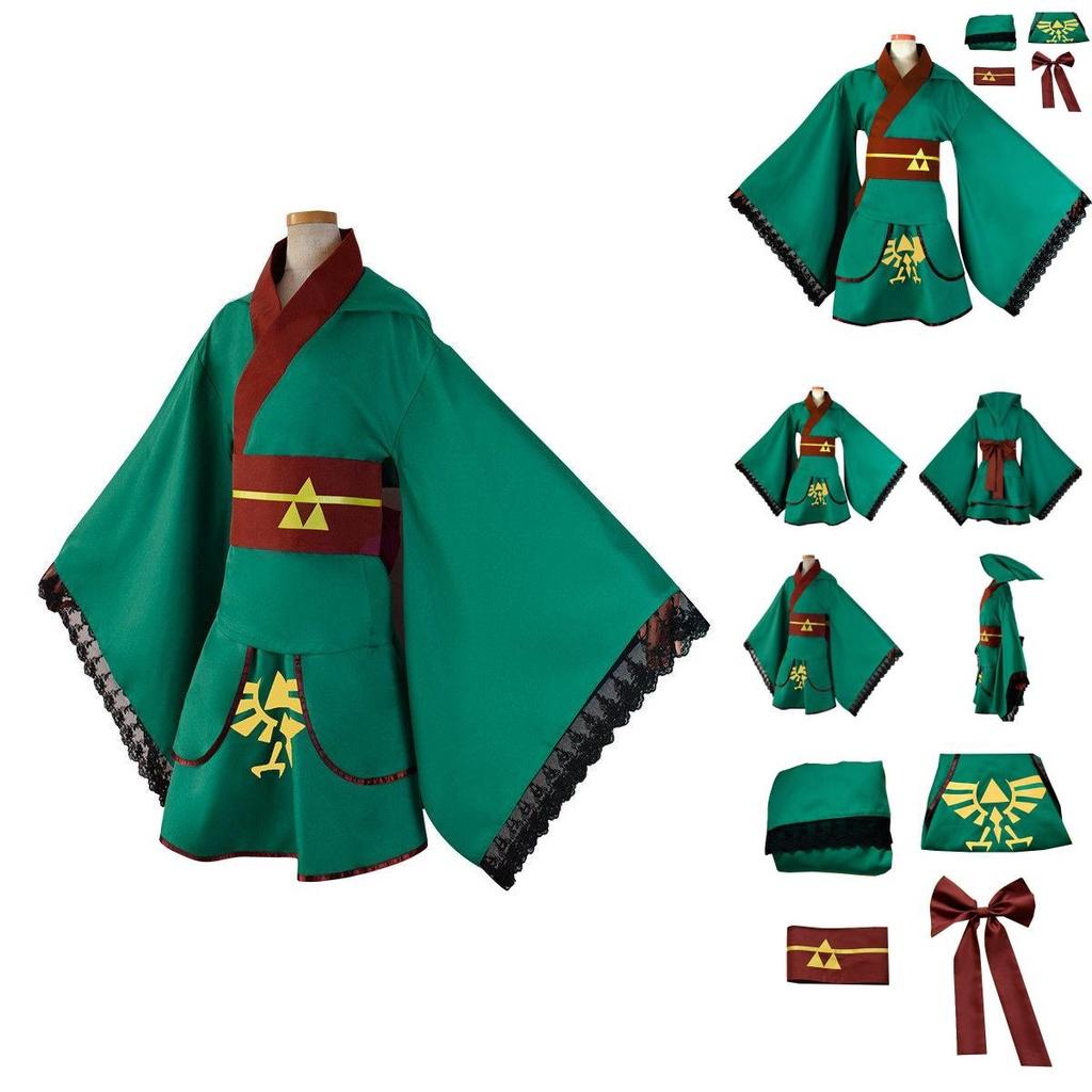 Exquisite Green Yukata Kimono Cosplay Costume For The Legend Of Zelda Fans