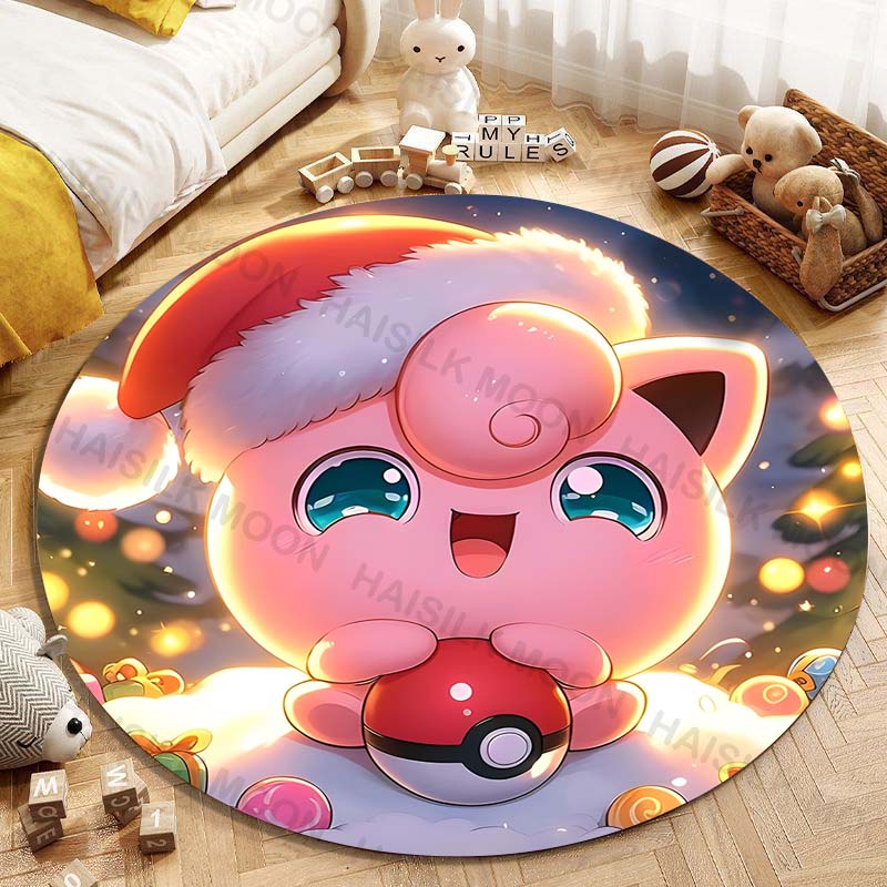 1 Pezzo Pokemon Jigglypuff Stampa Tappeto Rotondo Soggiorno Camera da Letto Tavolo e Sedia Divano Stanza dei Bambini Tappeto Decorativo Tappeto Potdemiel