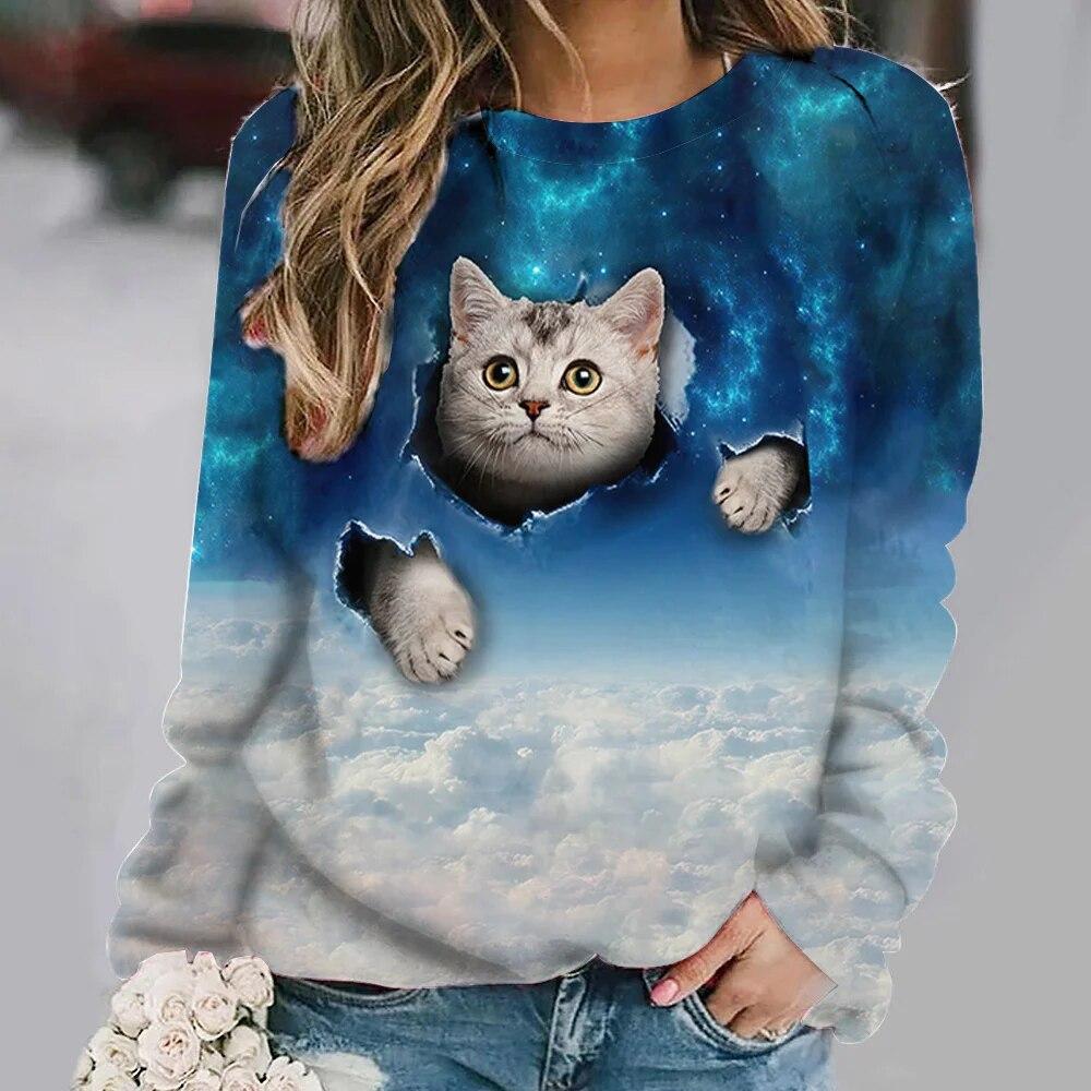 Women'S Sweater Fashion O Neck Long Sleeve T-Shirt Loose Imitation