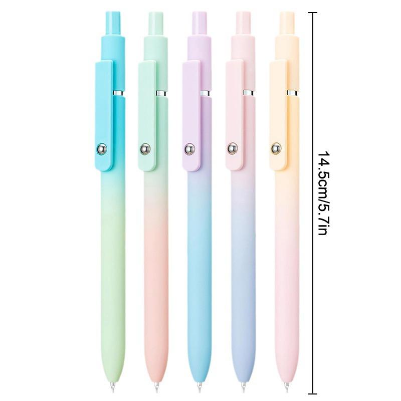 5Pcs Retractable Gel Pens Set, Quick Dry Black Ink Fine Point Soft Touch Roller Ball Gel Ink Pen For Smooth Writing