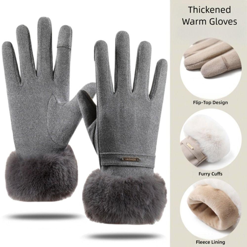 Soft Fleece Lined Winter Warm Gloves Waterproof Touch Screen Gloves Cold-proof Gloves  Cold Weather