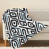 Hemmed Flannel Blanket with Geometric Design Warm & Soft Cozy Throw for Bedroom, Living Room, Couch, Perfect for Christmas Halloween Decor