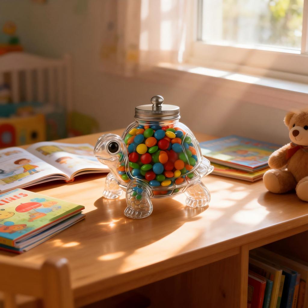 Pet Snack Jar, Cute Turtle Shape Glass Sealed Food Storage, Food Storage Container Snack Container With Lid For Kitchen