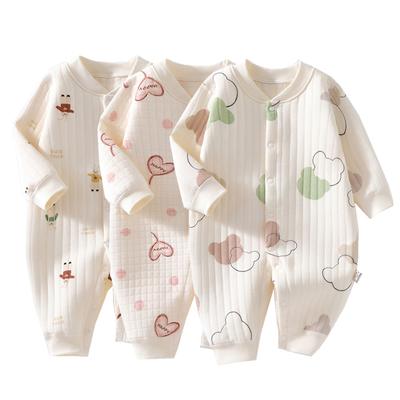 3-lags Nyfødt Romper Bomull Bjørn Bunny Tegneserie Baby Jente Jumpsuit Høst Vinter Småbarnsantrekk Spedbarn Onesie Barn Gutteklær