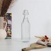 1L Glass Bottle, Smooth Design, With Clip-On Cap