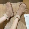 European and American Chelsea Short Boots 2024 New Winter Short Plush Suede Flat Shoes Warm Sports Women's Shoes Zapatos Mujer