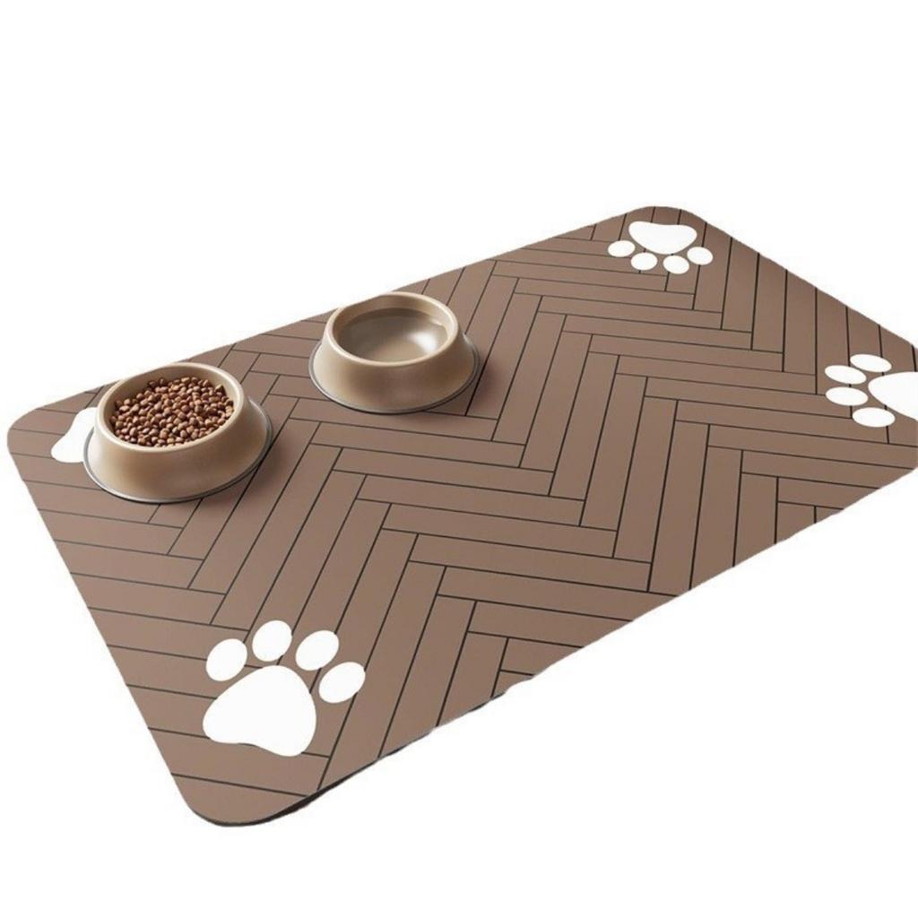 50*80 Quick Drying Diatomaceous Earth Pet Feeding Mat - Splash Proof, Absorbent, Easy To Clean, Suitable for Dogs and Cats, Washable