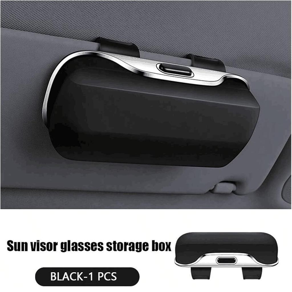 Universal Car Visor & Dashboard Sunglasses Holder, One-Hand Quick Clip, Scratch & Shockproof Eyewear Case Resistant Car Storage