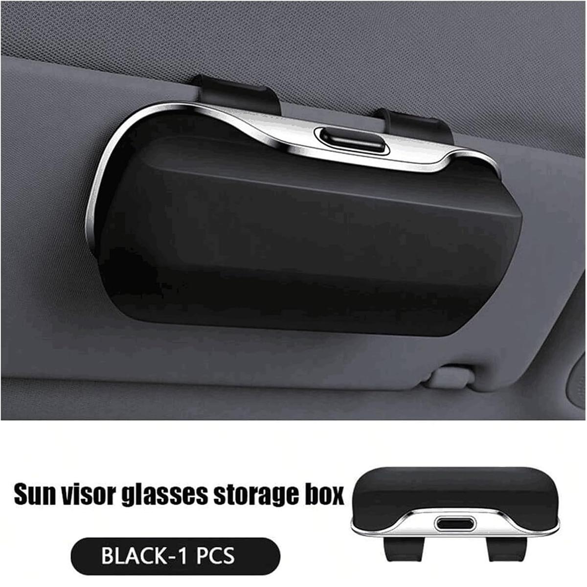 

Universal Car Visor & Dashboard Sunglasses Holder, One-Hand Quick Clip, Scratch & Shockproof Eyewear Case Resistant Car Storage чёрный