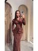 Elegant Retro Slim Long Sleeve Dress for Women - Spring 2025 Collection