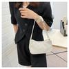 Minimalist Corduroy Crossbody Bag for Women, Single Strap Shoulder Tote, Zipper Closure Mini Square Handbag, Soft Casual Daily Purse