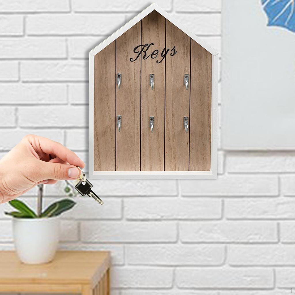 Rustikaler Schlüsselhalter aus Holz mit Aufbewahrung - Wand-Organizer für den Eingangsbereich