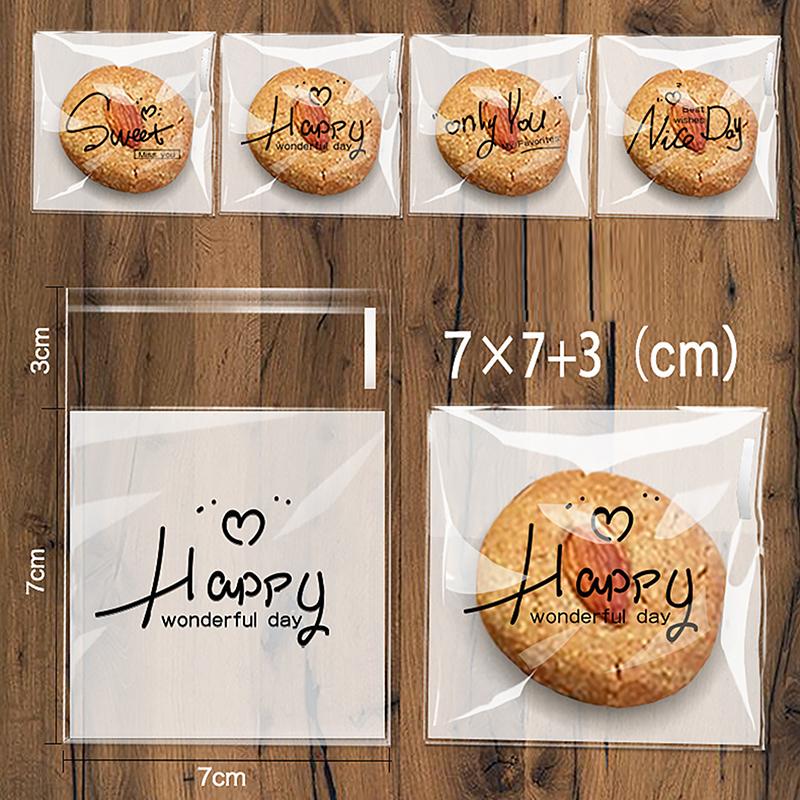 

100Pcstransparent Plastic Bag Thank You Self-Adhesive Bags For Homemade Party Gifts Beads Earrings Bag Diy Jewelry Packaging Bag