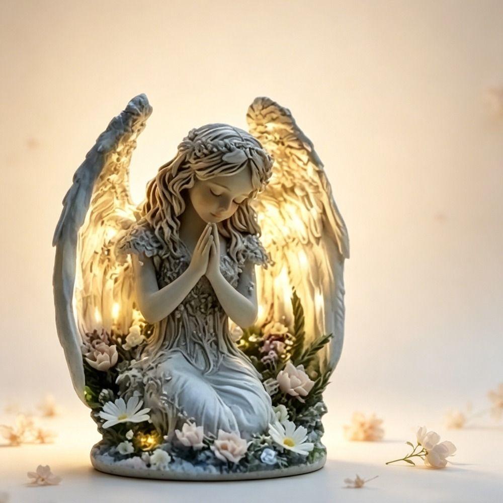 Warm Atmosphere Home Decoration Acrylic Prayer Angel Acrylic Ornament Sweet Angel Statue  Christmas