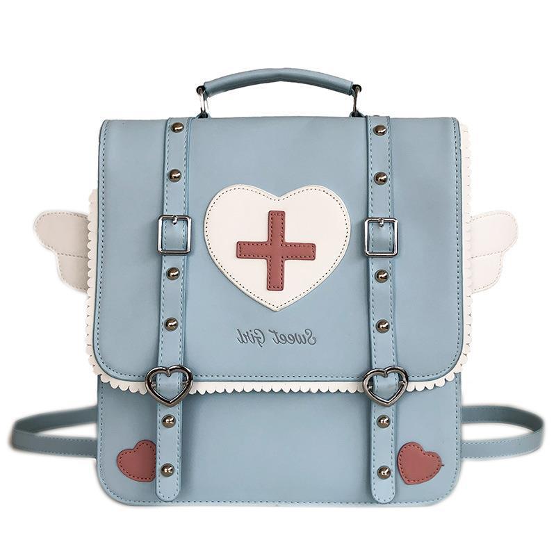 Zaino borsa uniforme JK stile college zaino 1WAY zaino messenger per studenti animazione angelo dell'amore giapponese zaino