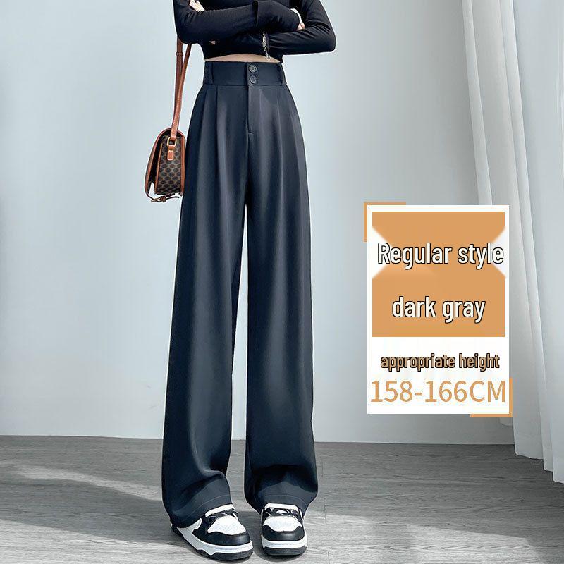 Ice Silk High Waist Chiffon Wide Leg Pants - Women's Summer Korean Style