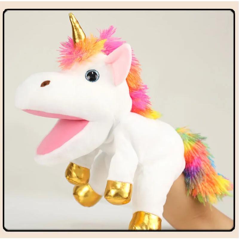 1/2 Stück Einhorn Handpuppe Plüschtier Stofftier Weiche Figur Kinder Pädagogisch Kindergarten Spielzeug Geschenk für Kinder Geburtstag