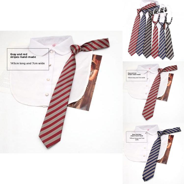 Traditional Polyester Kids Tie With Striped Pattern For School Uniforms