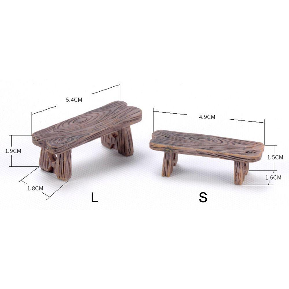 Romantic Mini Wooden Chair Figurine Dolls Succulents Bonsai Ornaments DIY Resin Love Stool