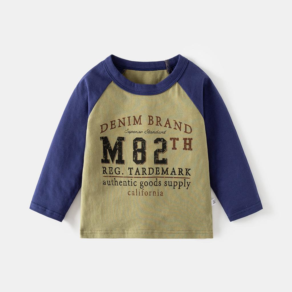 Boys Cartoon Long Sleeve T Shirt Crew Neck Casual Autumn Top for Kids