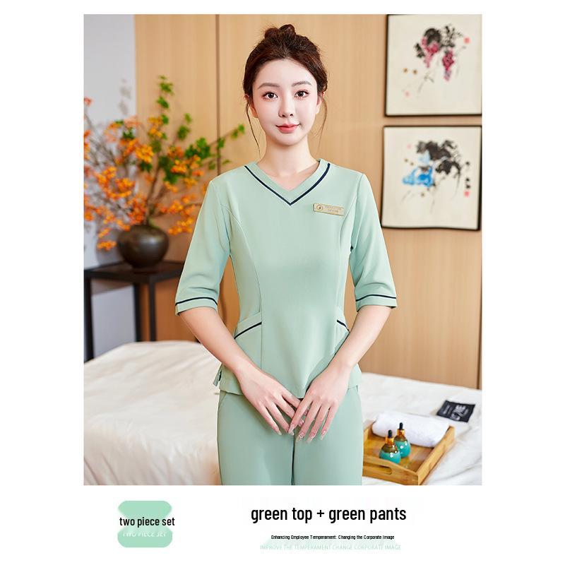 Women's High-End Beauty Spa Technician Pants Set for Head Therapists and Postpartum Recovery.