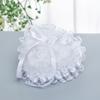 Wedding Ring Pillow Heart Box, White Romantic Lace Pearl Ring Box Holder with Ribbon for Wedding Ceremony Ring Bearer