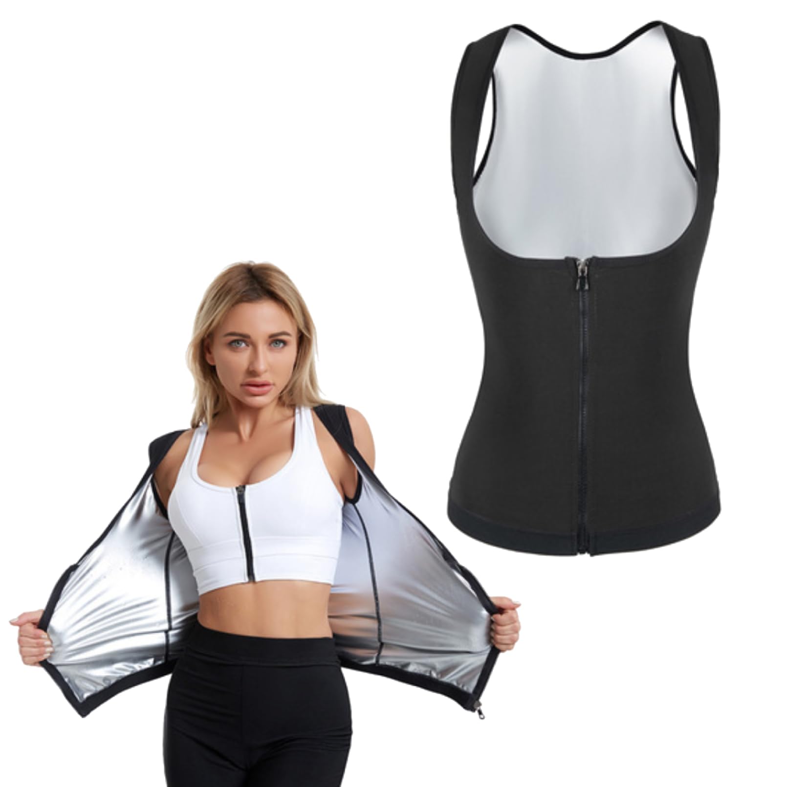 

SATOMO Sauna High Sweat Back and Fitness Wear Women s Suit, Induction, Tightening, Slimming, (L/XL) чёрный