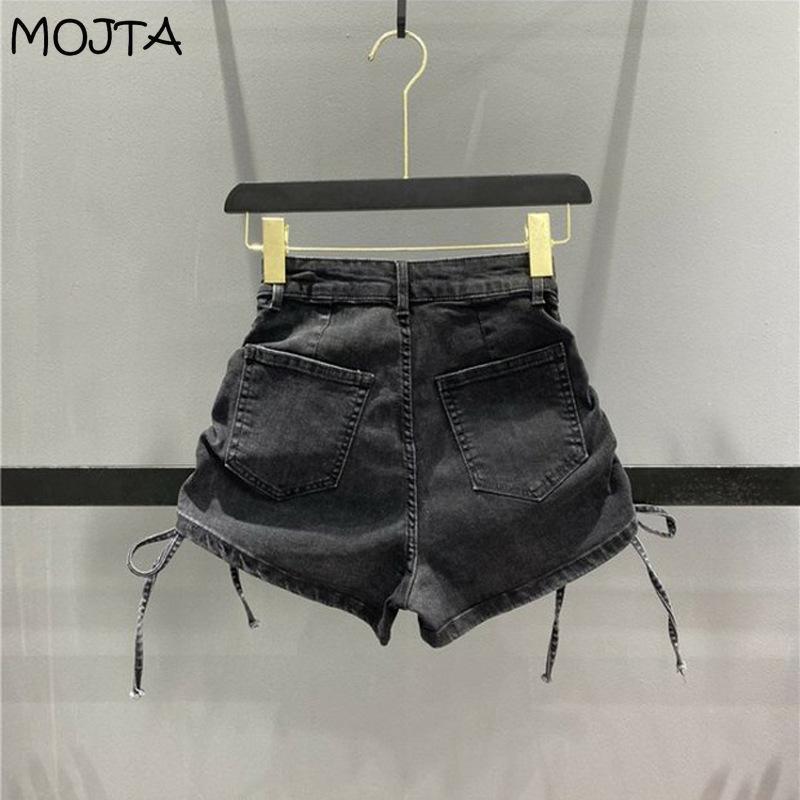 Fashion Summer Women's Jeans Denim Shorts Loose Casual Shirring