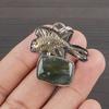Natural Moss Agate Gemstone 925 Sterling Silver Jewelry Designer Pendant 1.29" AJP-2232