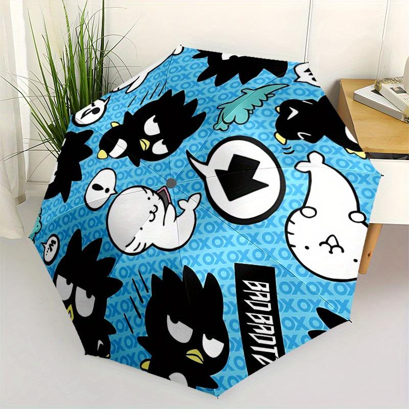 1pc Badtz-Maru Plushies Windproof Automatic Windproof Umbrella, Lightweight for Women/Men, Perfect Christmas Gift