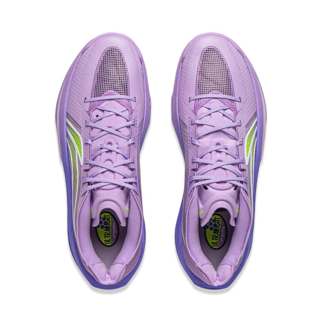 New LiNing Ultra Light Cushioning, Slip Resistant, Abrasion Resistant, Rebound Grip Low Top Basketball Shoes Men's Purple ABAV007-21