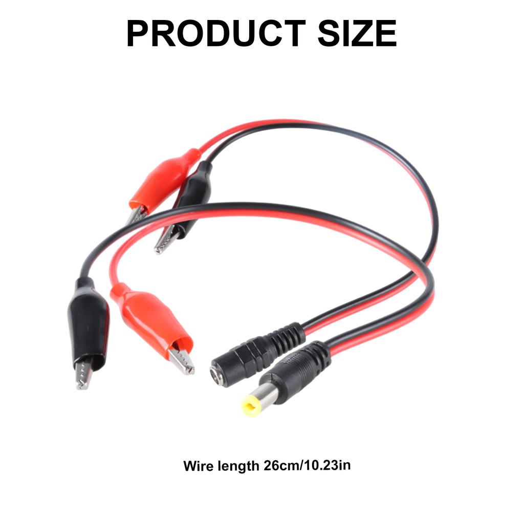 Multipurpose DC5.5x2.1mm Male Female to Crocodile Clip Power Cord 12V Power Cord for Electronic Devices