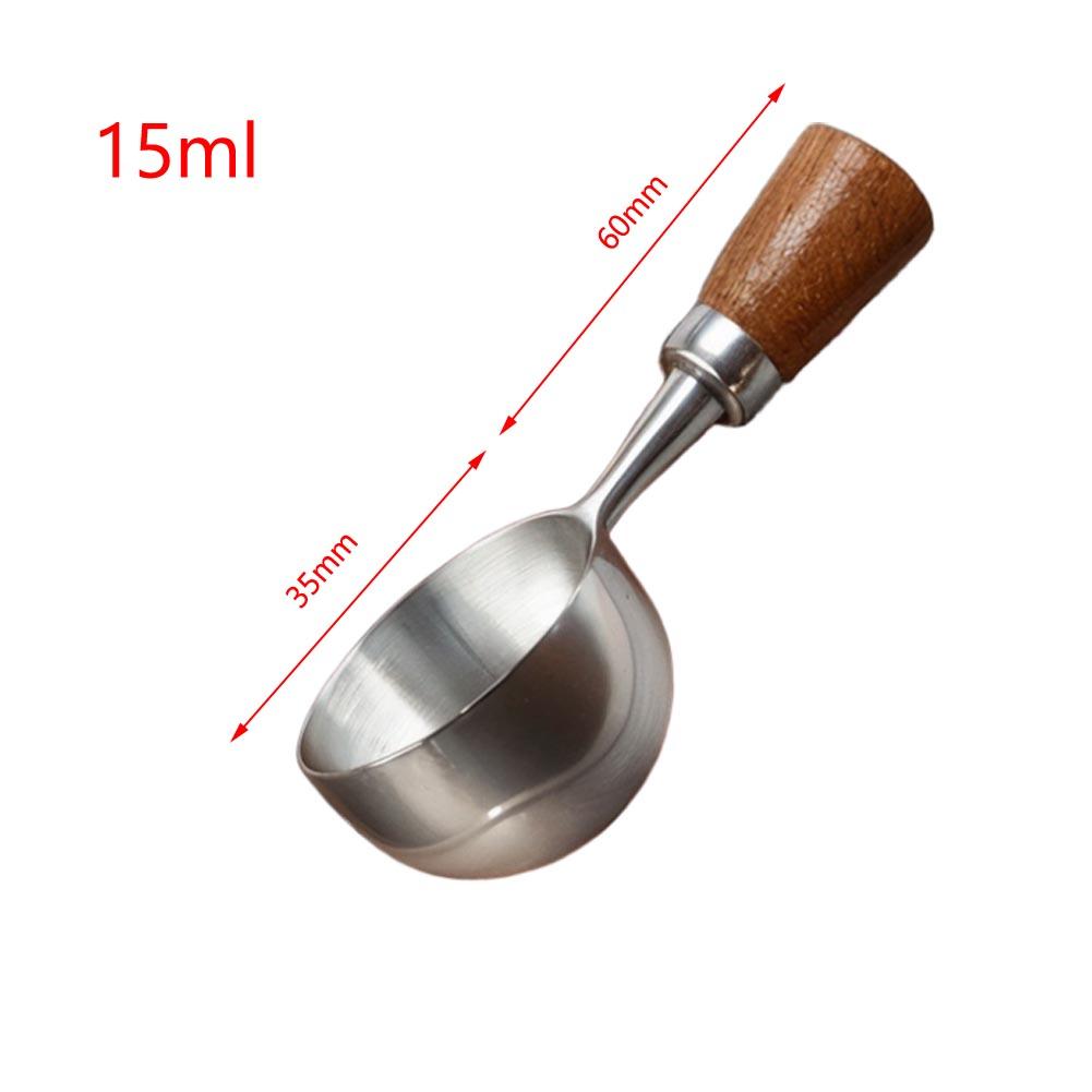 304 Grade Stainless Steel Coffee Scoop with Smooth Walnut Handle 15ml or 30ml Measuring Spoon for Pour Over and