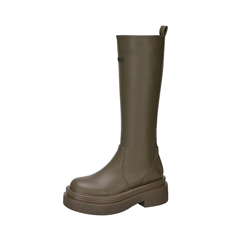 Paris same platform Martin boots versatile British style alphabet knight boots small man but knee height boots women