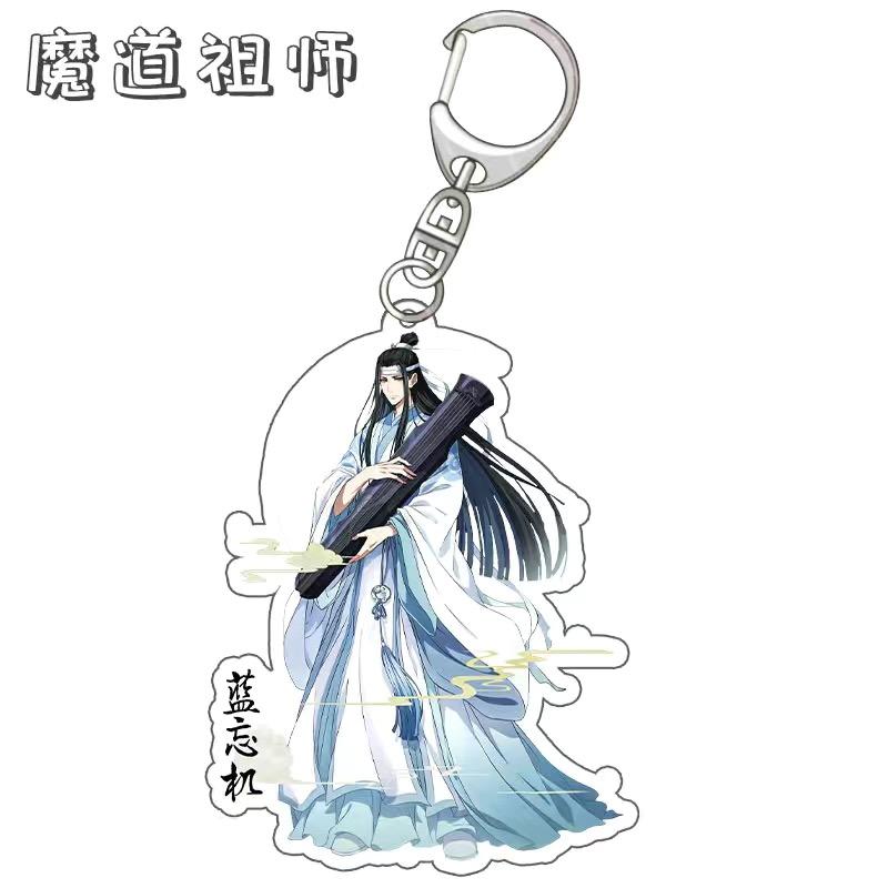 Anime Mo Dao Zu Shi sleutelhanger Figuur Grote Meester van Demonic Wei Wuxian Bureau Staande Plaat Decoratie Model Speelgoed Cadeaus 6CM 6 cm gray