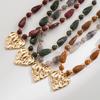 Asymmetrical Irregular Beaded Resin Chain Vintage Necklace Party Jewellery Gift
