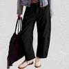 Women's Corduroy Pants Casual Women's Solid Color Corduroy Loose Straight Pants