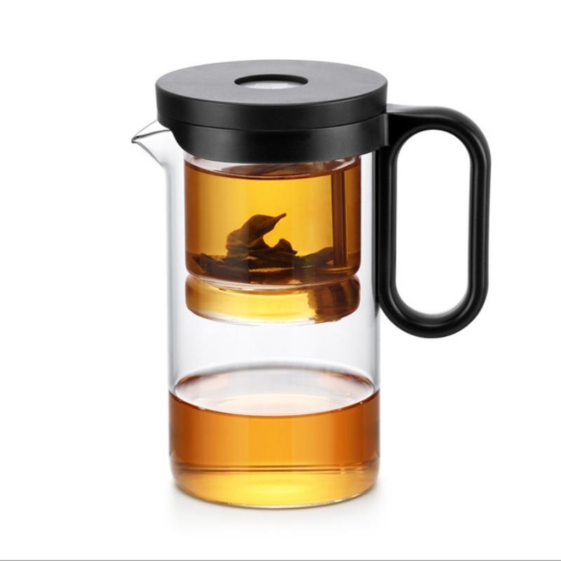 

heat-resistant glass tea maker, magnetic lid, one-button pouring, stylish flower tea maker tea set 500mL 700mL 500ML
