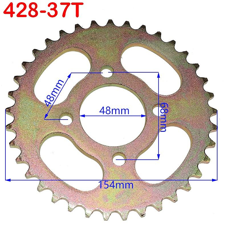 428 Chains 25T/31T/32T/37T/39T/41T/42T/48T 48mm 76mm Rear Chain Sprocket for ATV Quad Pit Dirt Bike Buggy Go Kart Motorcycle