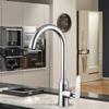 Modern Classic Single-Hole Stainless Steel Kitchen Sink Faucet Mixer Brushed for Hot Cold Water Ceramic for Hotels Kitchens