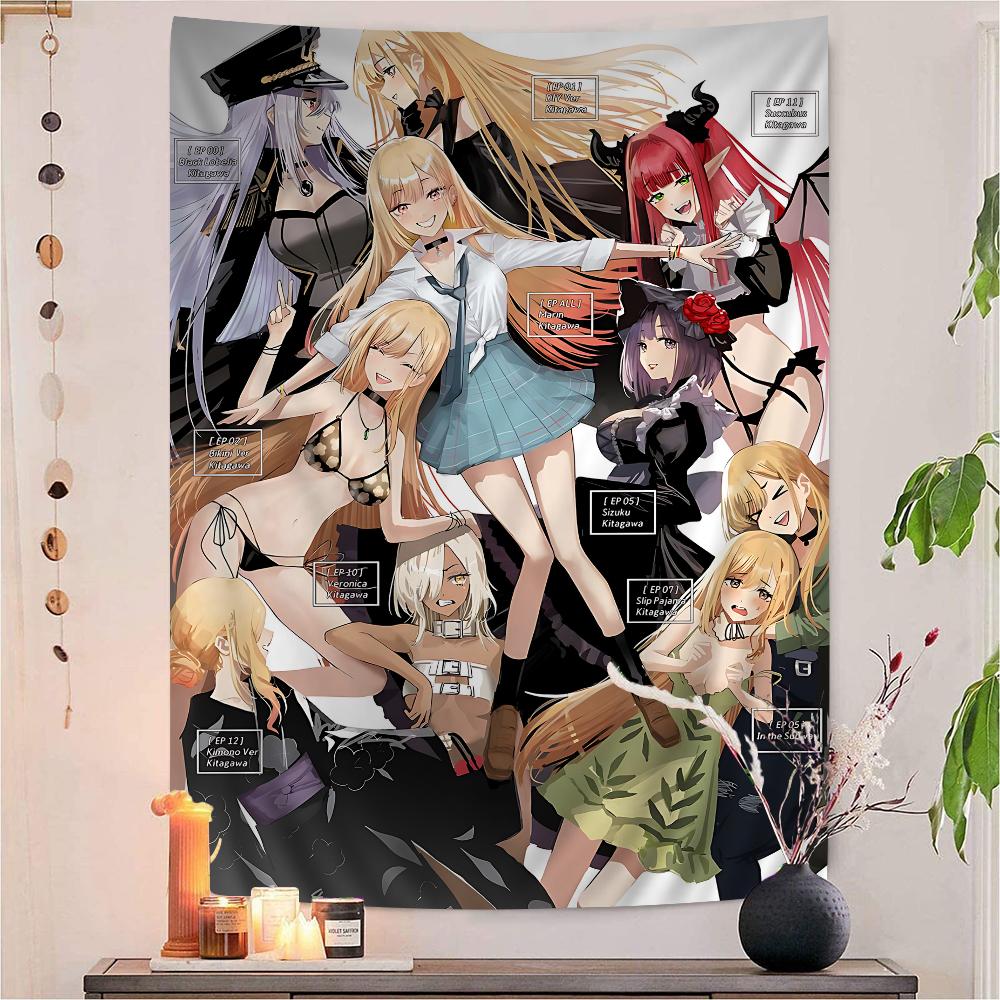 Arazzo da Parete My DressUp Darling Marin Kitagawa l'Appassionata di Cosplay Moe Decorazione Accogliente per la Stanza per i Fan di Anime Commedia Romantica